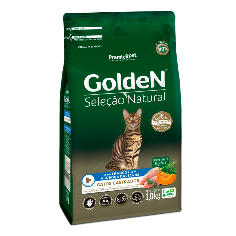 Ração Golden Seleção Natural para Gatos Castrados