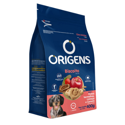 Biscoito Origens P/ Cães Adultos Porte Mini e Pequeno