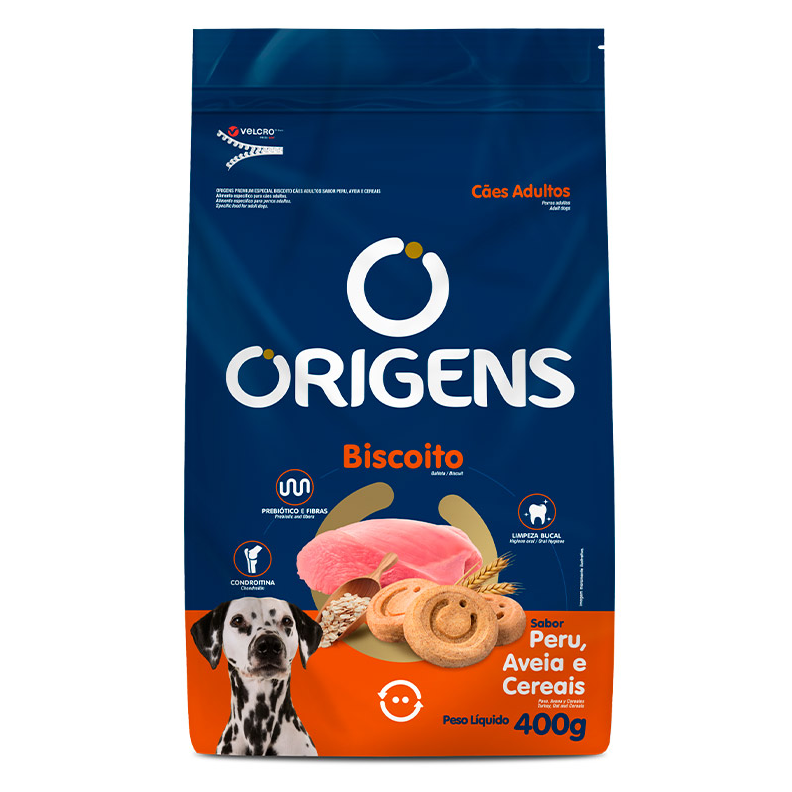 Biscoito Origens P/ Cães Adultos de Porte Médio e Grande